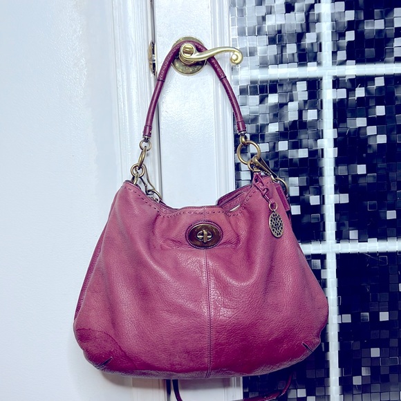 Coach Handbags - 💕 Coach wine leather satchel large shoulder bag 💕